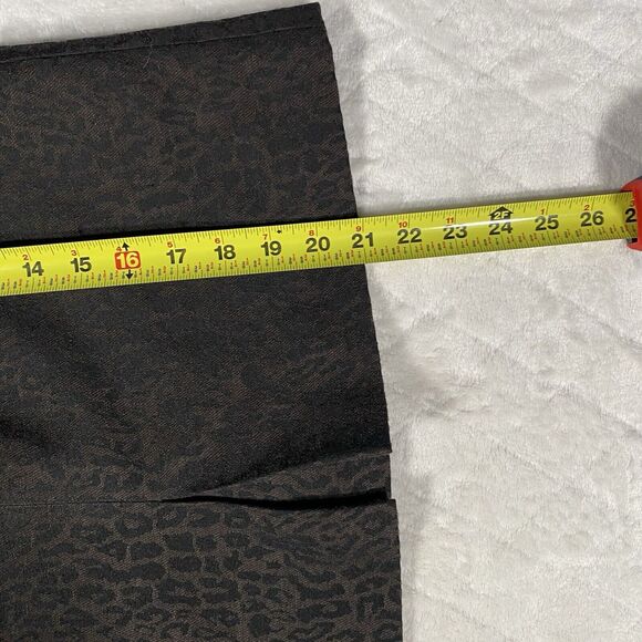 Ann Taylor Leopard Print Pencil Skirt Wool Blend Brown Women's Petites Sz 4P - Picture 7 of 8